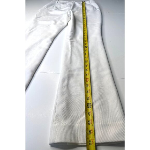 White House Black Market The Boot White Textured Flare Pants Size 4 - Picture 12 of 16